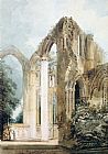 Interior of Fountains Abbey the East Window by Thomas Girtin